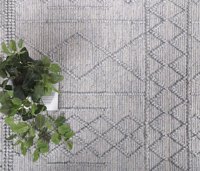 Himadri Geometric Grey Contemporary Wool Blend Rug Brand Ventures | Treasures of Turkey