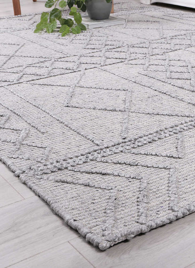 Himadri Geometric Grey Contemporary Wool Blend Rug Brand Ventures | Treasures of Turkey