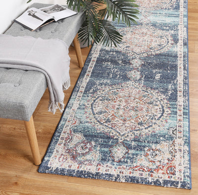 Konya Medalion Transitional Navy Multi Rug Brand Ventures