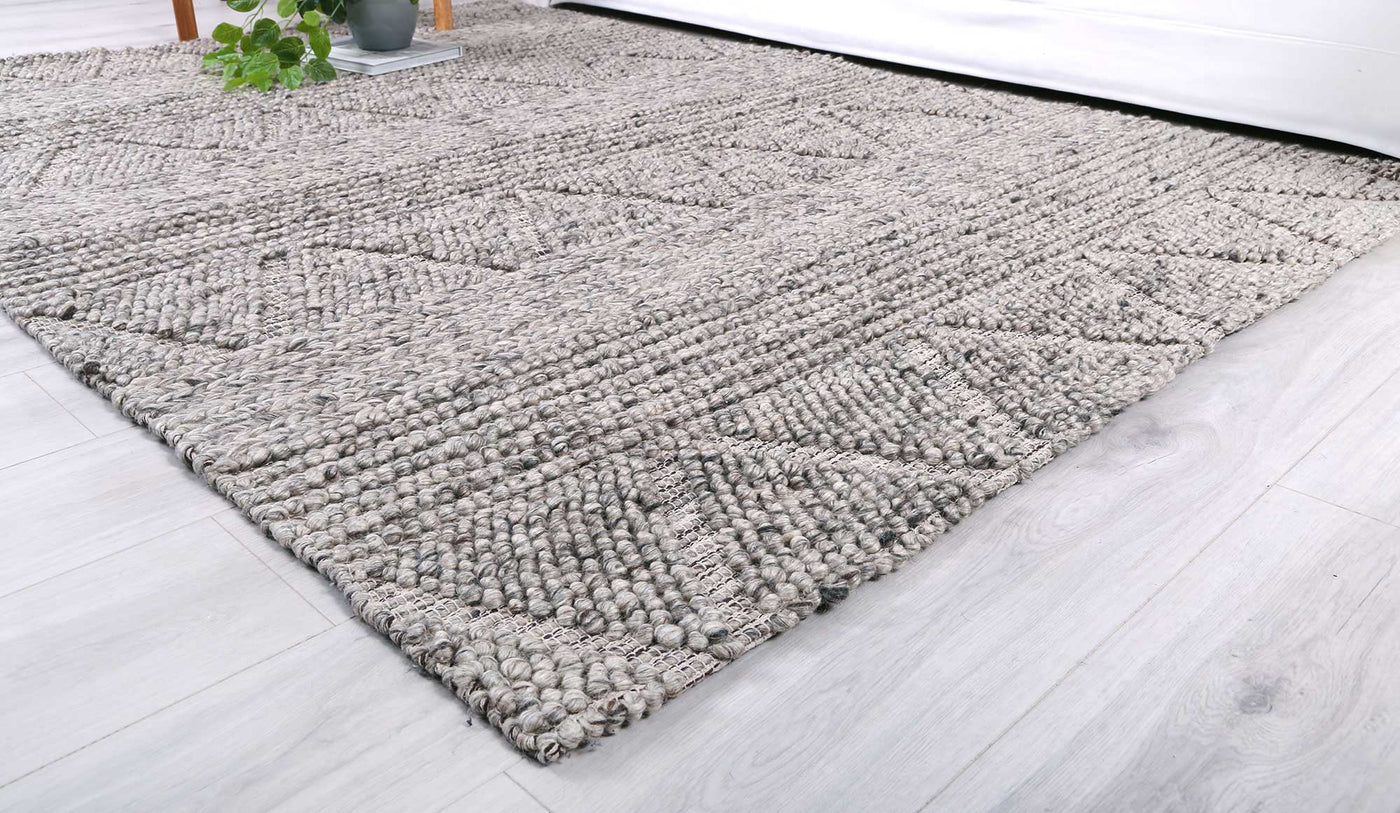 Himadri Chevron Ash Contemporary Wool Blend Rug Brand Ventures