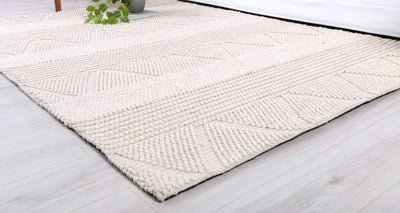 Himadri Chevron Ivory Contemporary Wool Blend Rug Brand Ventures