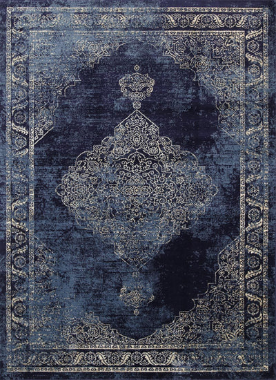 Delilah Navy Blue Distress Rug Brand Ventures