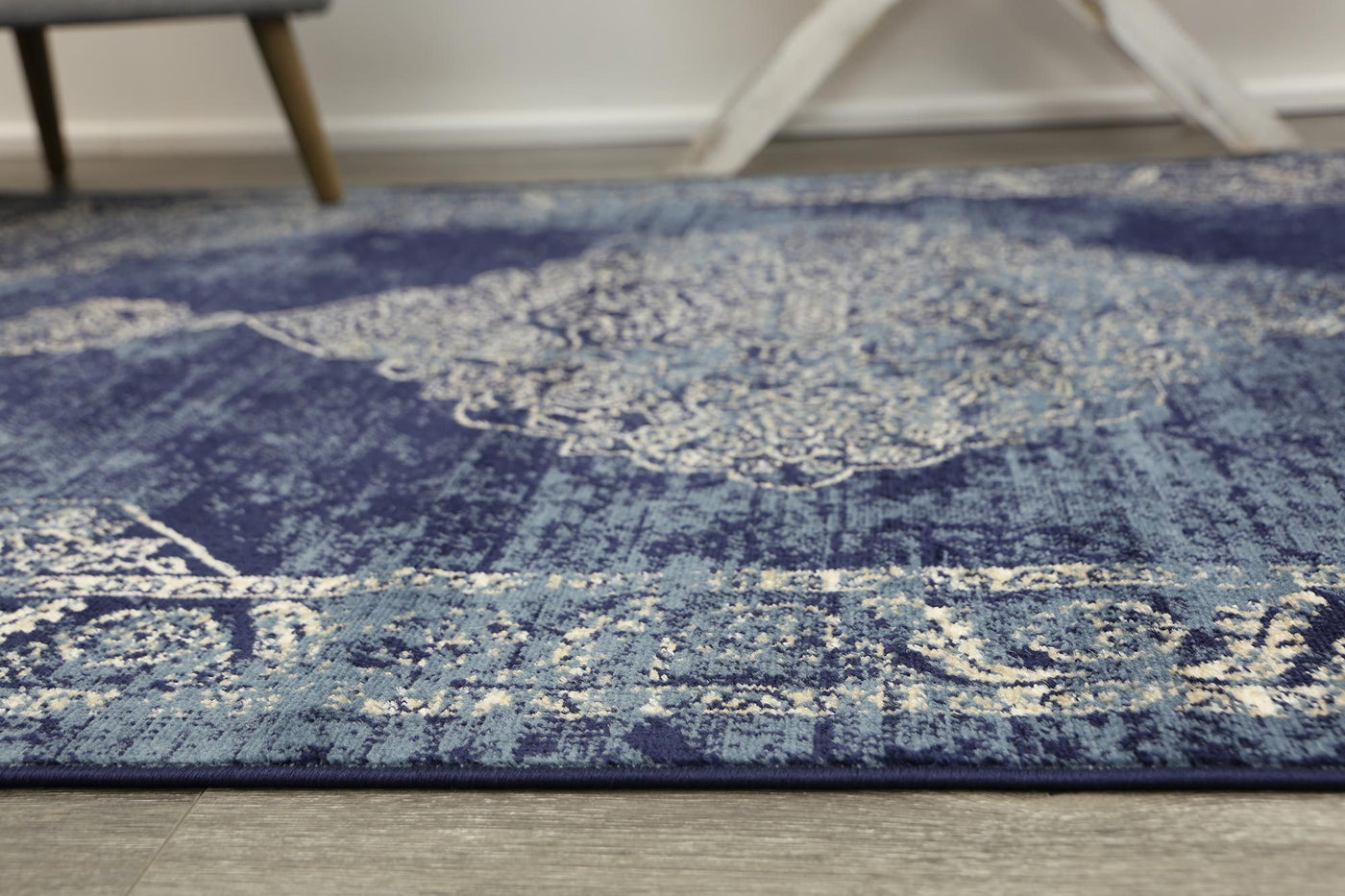 Delilah Navy Blue Distress Rug Brand Ventures