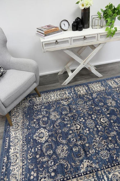 Delilah Distressed Navy Blue Rug Brand Ventures