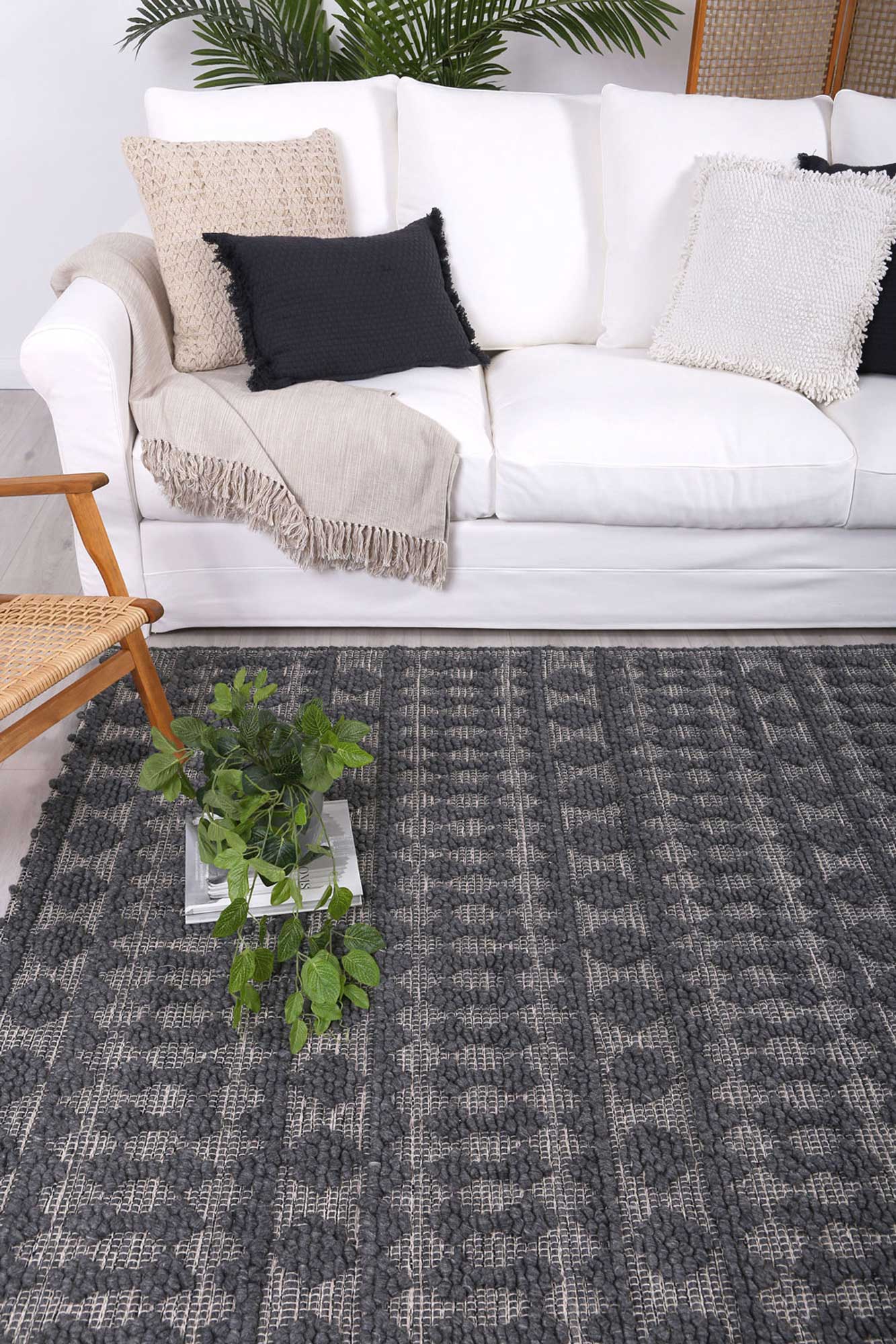 Himadri Neats Grey Contemporary Wool Blend Rug Brand Ventures | Treasures of Turkey