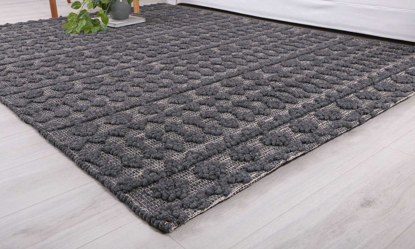 Himadri Neats Grey Contemporary Wool Blend Rug Brand Ventures | Treasures of Turkey