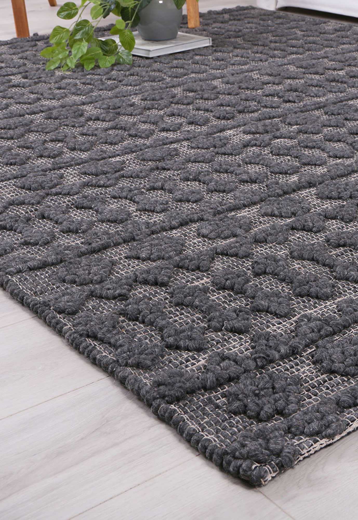 Himadri Neats Grey Contemporary Wool Blend Rug Brand Ventures | Treasures of Turkey