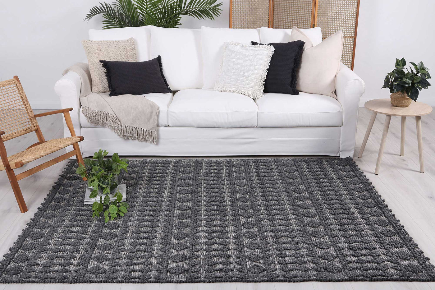 Himadri Neats Grey Contemporary Wool Blend Rug Brand Ventures | Treasures of Turkey