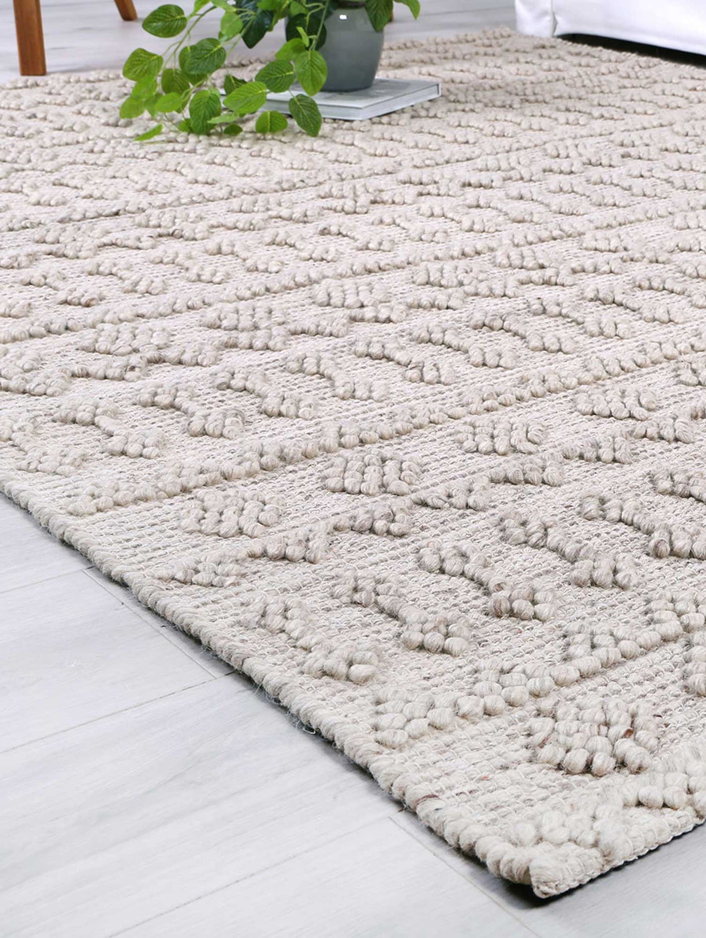 Himadri Neats Natural Contemporary Wool Blend Rug Brand Ventures