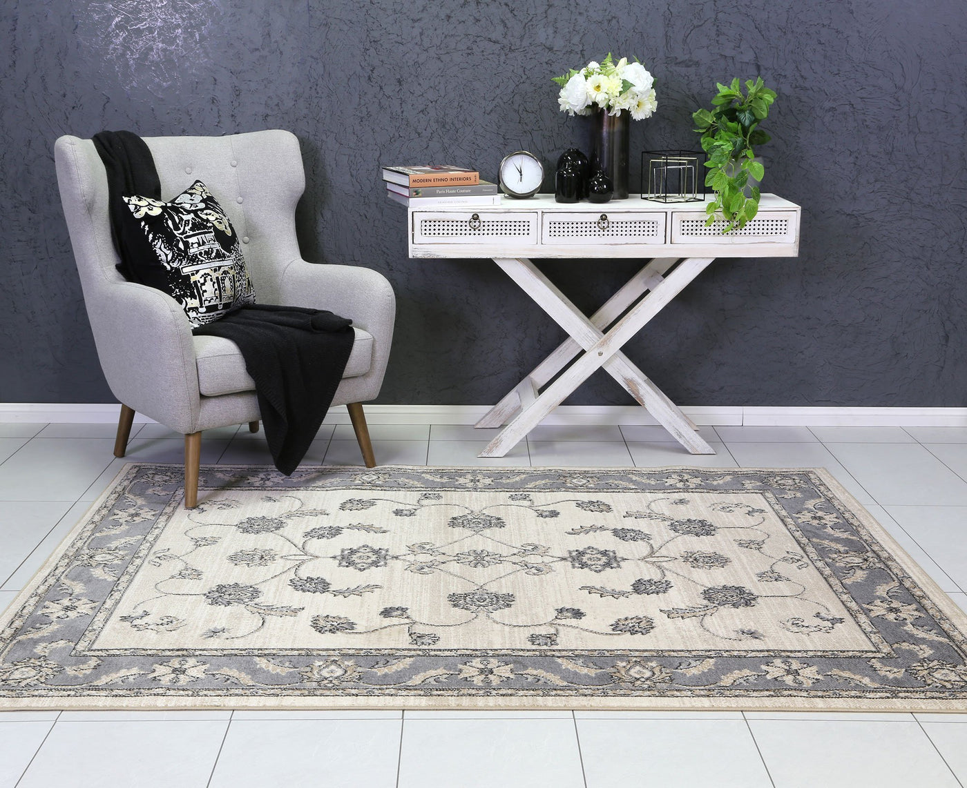 Delilah Cream Grey Oriental Rug Brand Ventures