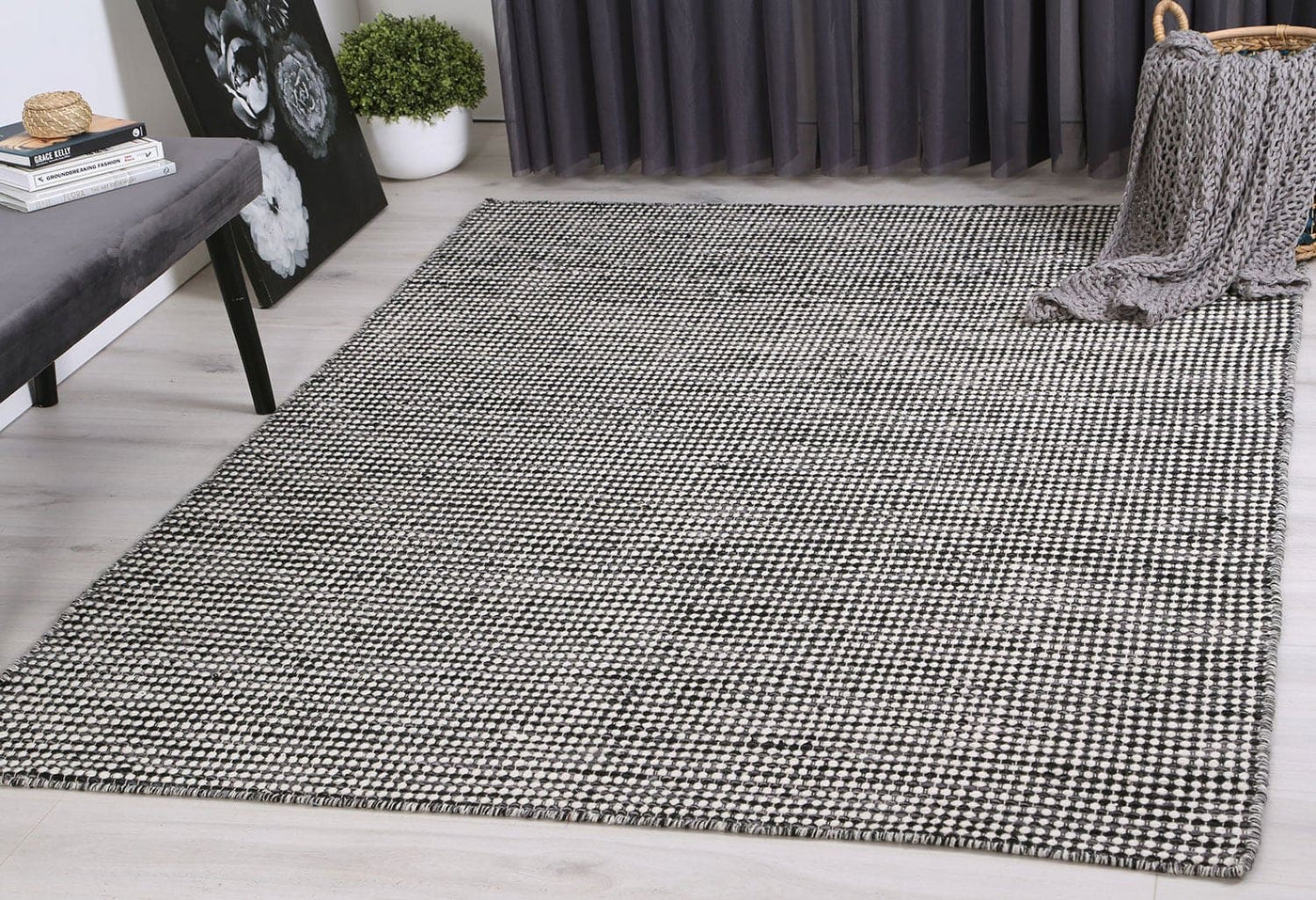 Zenno Charcoal Grey Rug Brand Ventures