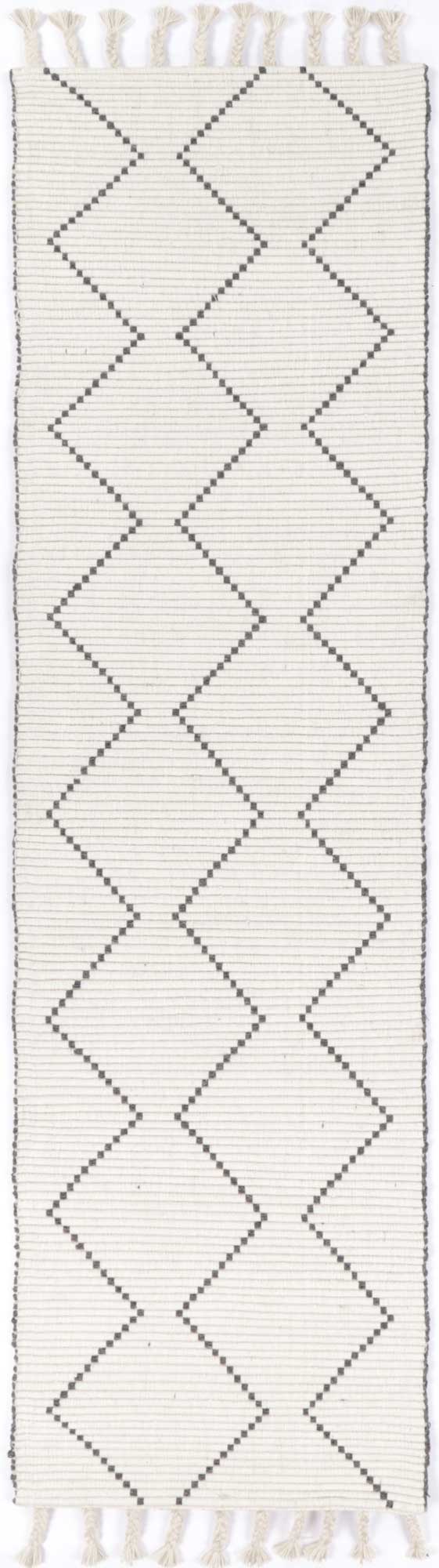 Anjuna Zig-Zag Wool Blend Cream Rug.