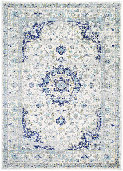 Crete Magnificance Ivory and Blue Rug Brand Ventures