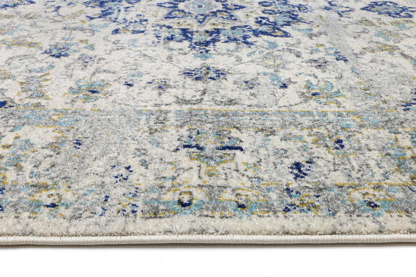 Crete Magnificance Ivory and Blue Rug Brand Ventures