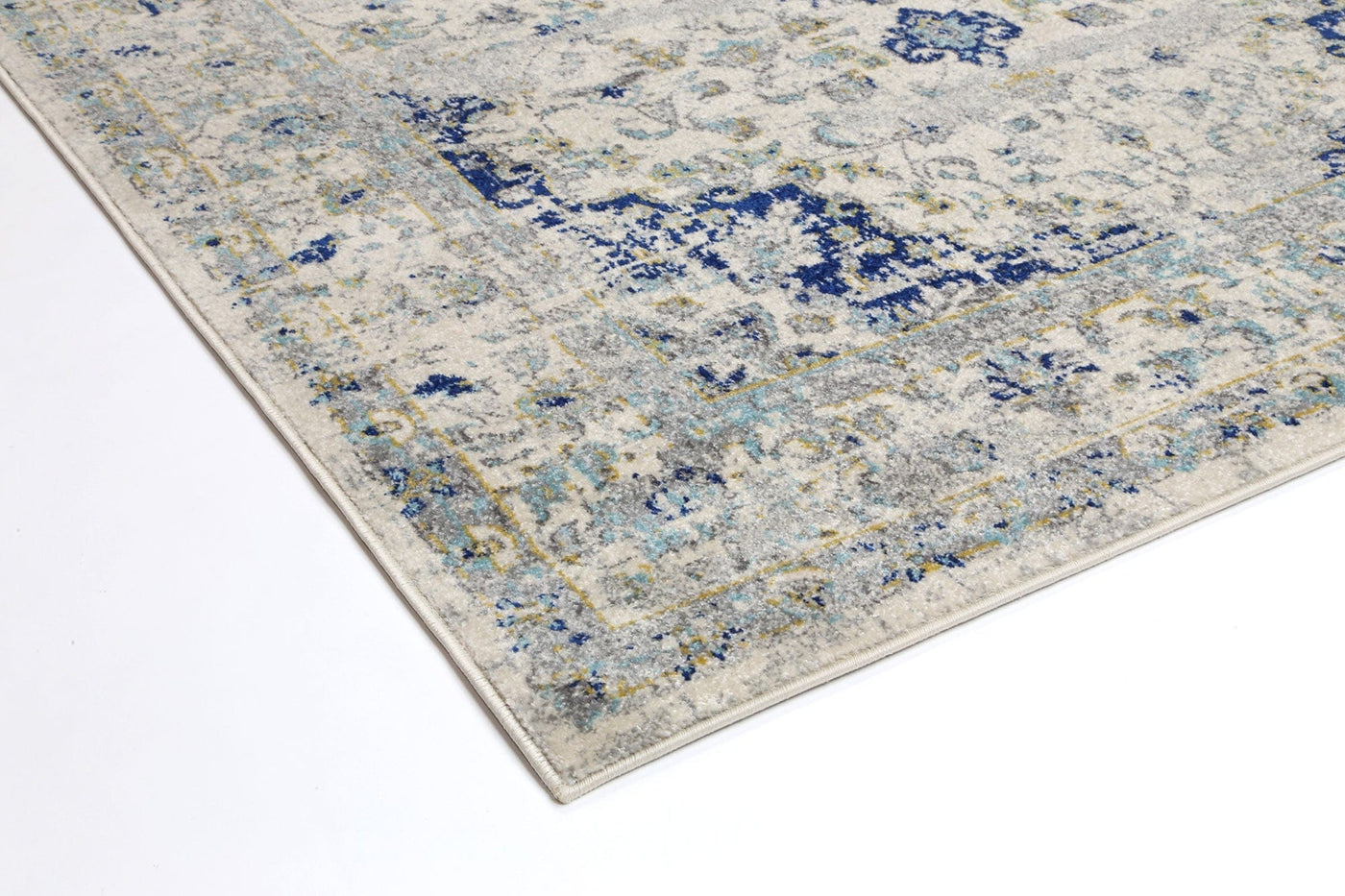 Crete Magnificance Ivory and Blue Rug Brand Ventures