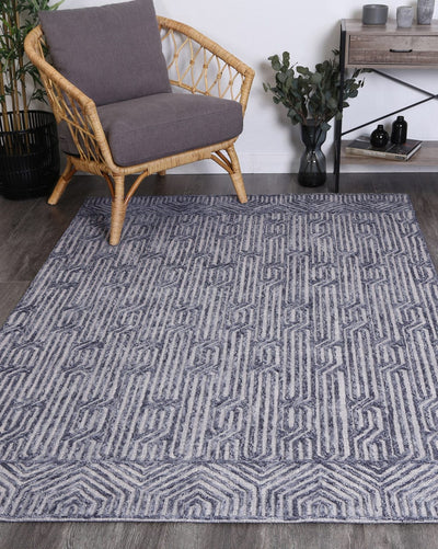 Mirabella Almeria Blue Contemporary Rug.