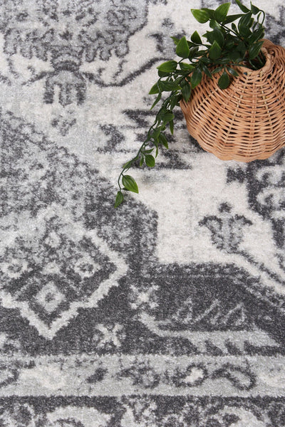 Navana White Grey Traditional Rug Brand Ventures