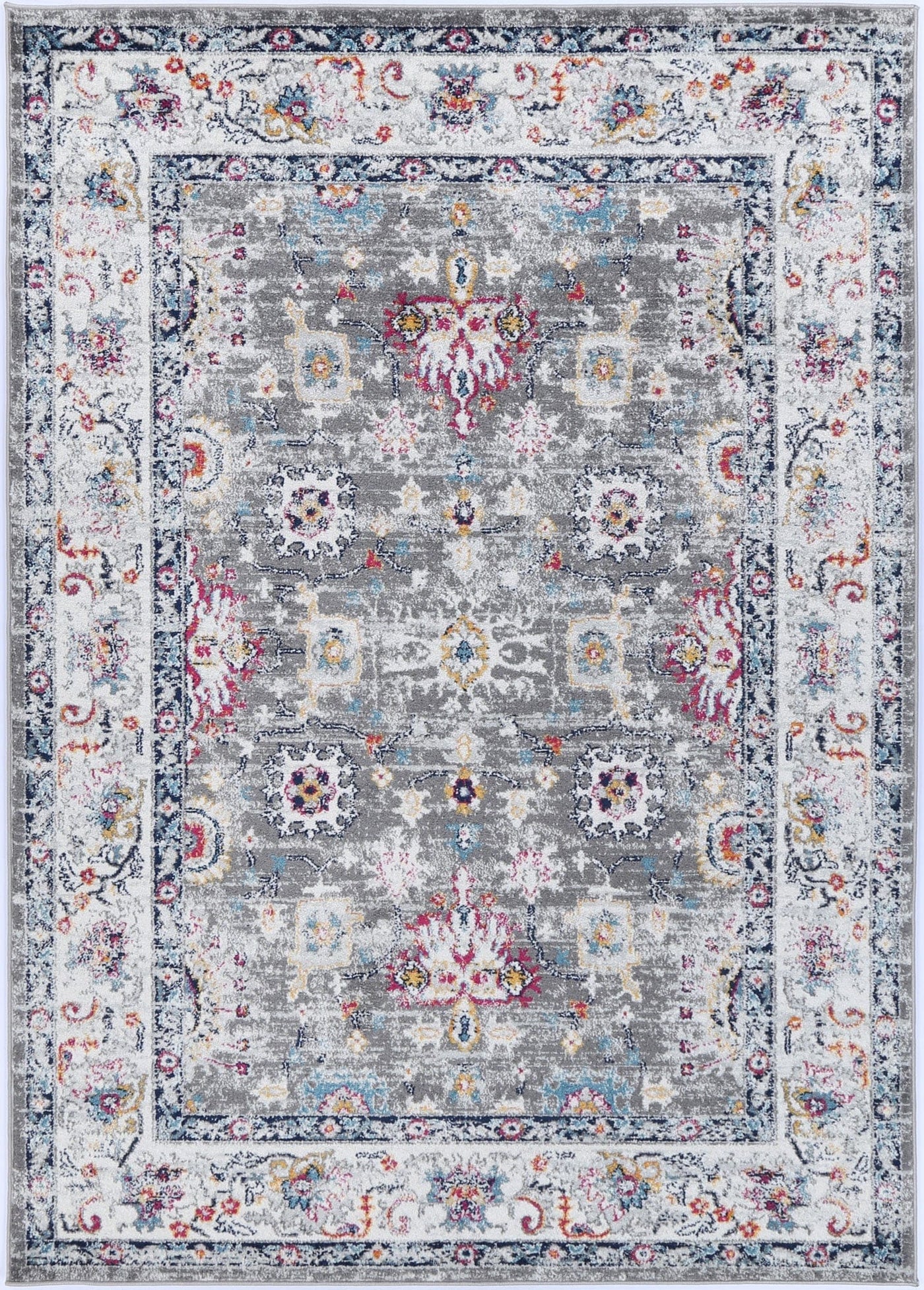 Navana Grey Multi Traditional Rug Brand Ventures