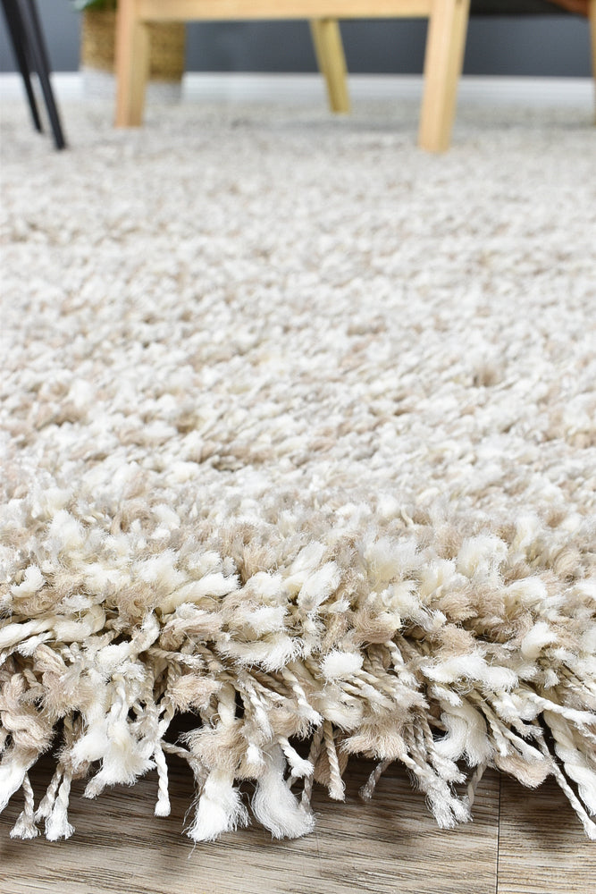 Plain Portland Shaggy Rug Beige 2211