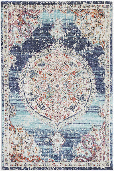 Konya Medalion Transitional Navy Multi Rug Brand Ventures