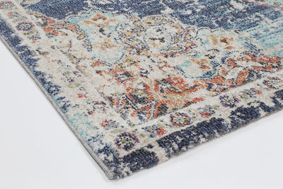 Konya Medalion Transitional Navy Multi Rug Brand Ventures