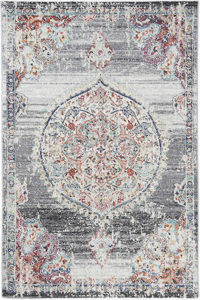 Konya Medalion Transitional Grey Rug Brand Ventures